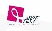 ABCF logo featuring a pink ribbon and stylized text, representing the American Breast Cancer Foundation's mission to support breast cancer awareness and education.