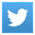 Twitter logo in blue with a white bird silhouette. Represents the social media platform, emphasizing connectivity and communication.